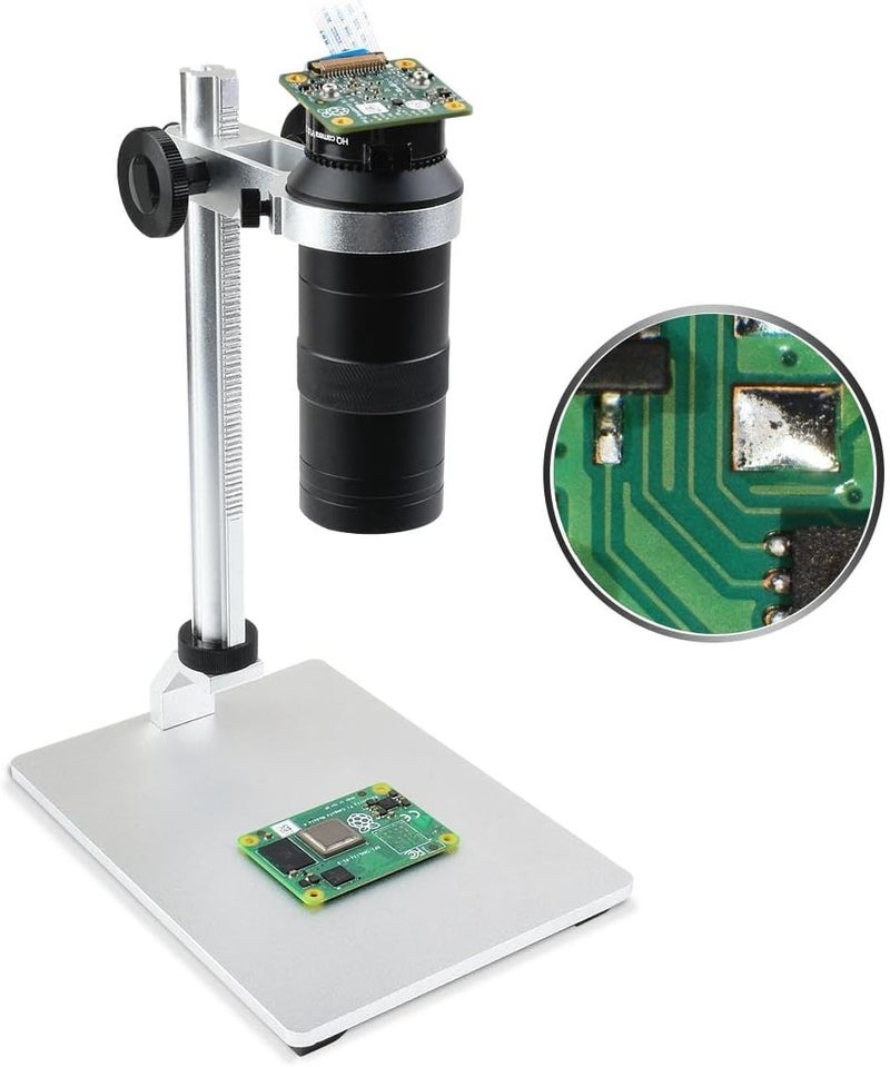 Waveshare 100X Microscope Lens for Raspberry Pi, C/CS-Mount, 0.12X ~ 1.8X Optical Magnification, Compatible with Raspberry Pi HQ Camera - Image 4